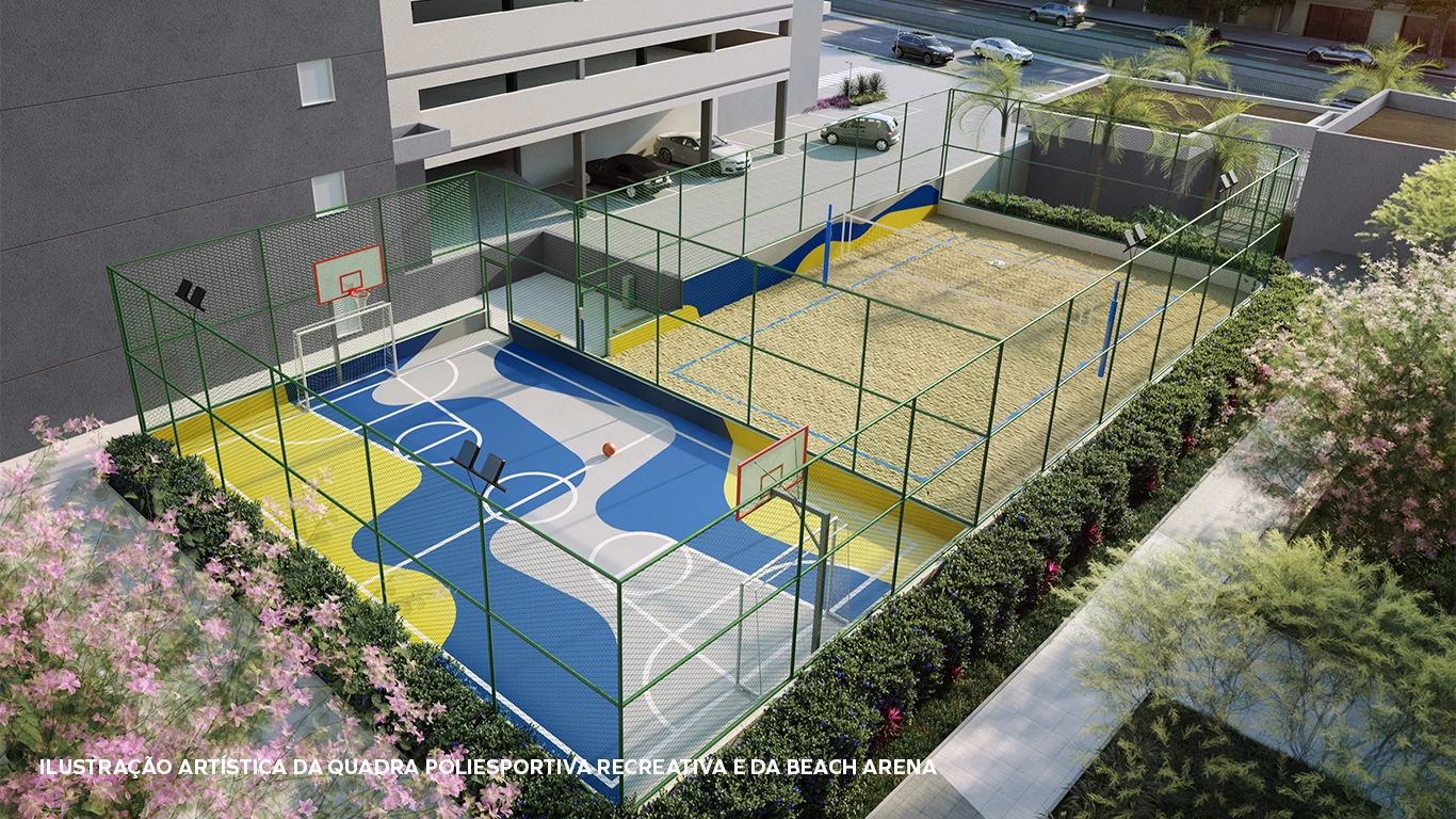 09 - ILUSTRAÇÃO ARTÍSTICA DA QUADRA POLIESPORTIVA RECREATIVA E DA BEACH ARENA